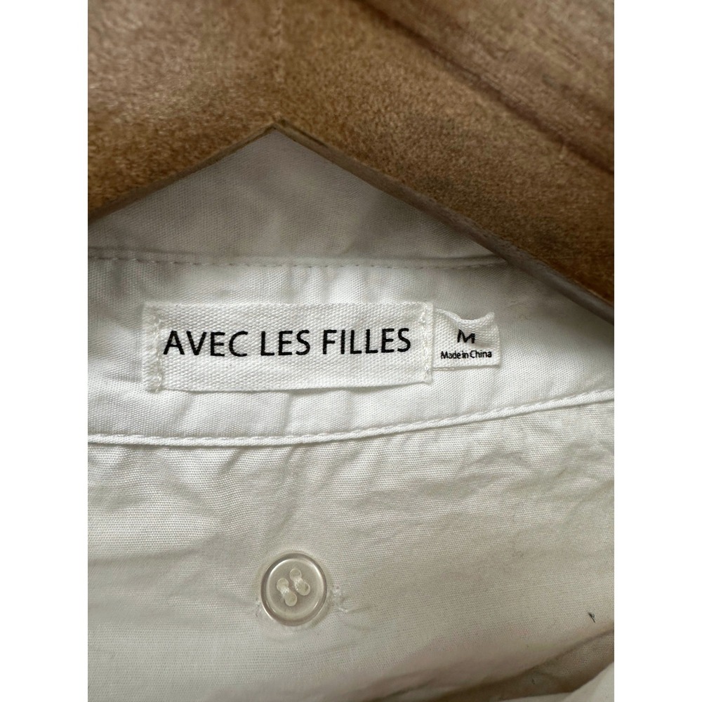 Avec Les Filles Cropped Layered Cable Knit Sweater Ivory M - Picture 3 of 8